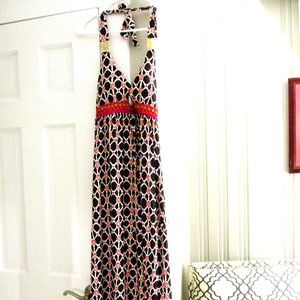 TRINA TURK MAXI HALTER DRESS VENICE BEACH. SIZE XS